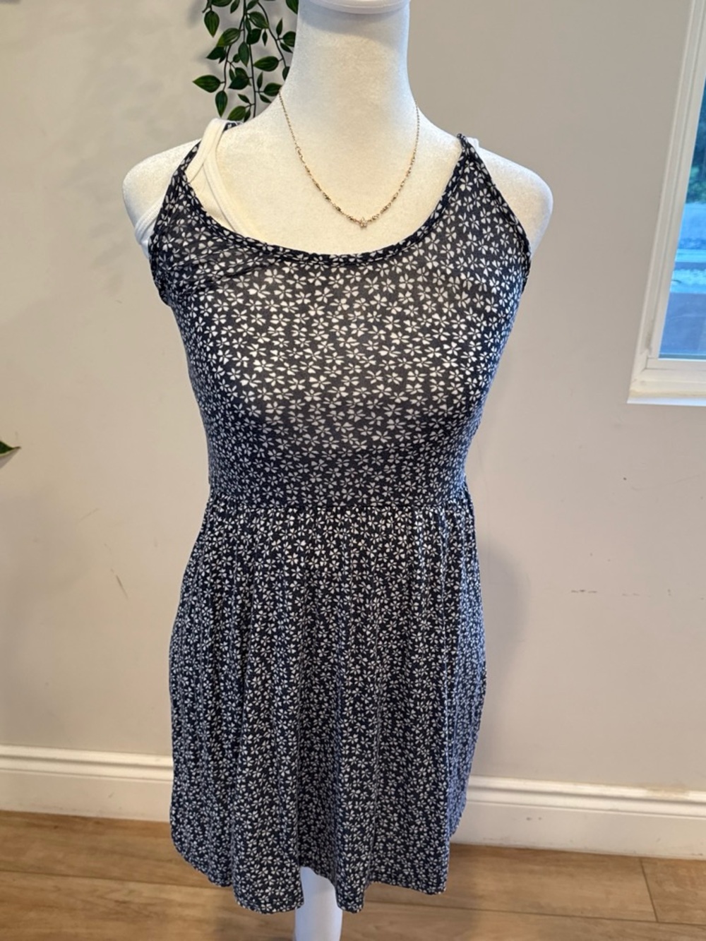 Brandy Melville Black and White One-Shoulder Floral Dress